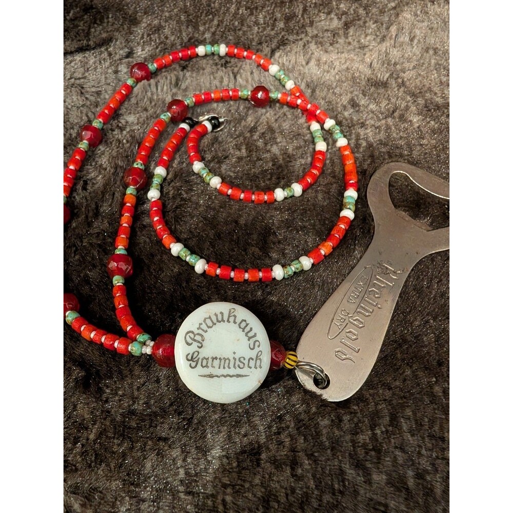 Beaded Necklace Bottle Opener Gift Bar Beer Stocking Stuffer Novelty Joke Party